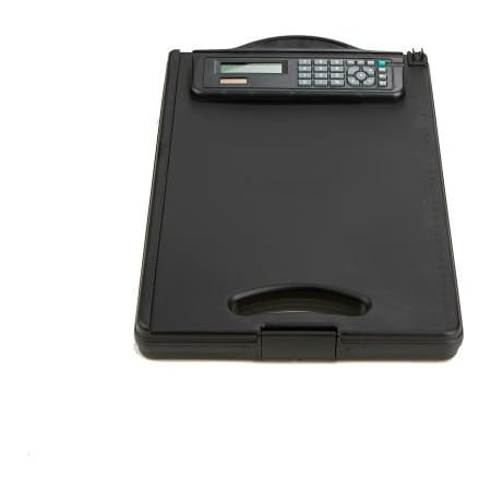 Mind Reader Clipboard With Portfolio Storage And Built-in Calculator, Black